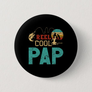 Spoel Cool Pap Visvangst Vaderdag Cadeau Voor Viss Ronde Button 5,7 Cm