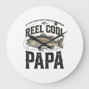 Spoel Cool Papa Vintage Visserij Vector Design_1 Grote Klok