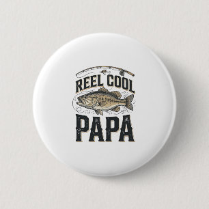 Spoel Cool Papa Vintage Visserij Vector Design_1 Ronde Button 5,7 Cm