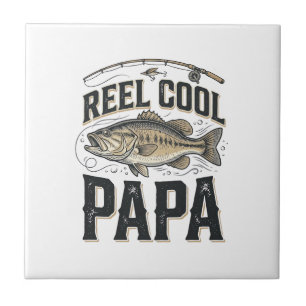Spoel Cool Papa Vintage Visserij Vector Design_1 Tegeltje