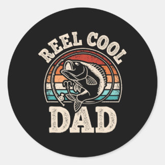 Spoel Cool Papa Vissen Vader Vintage Daddy Vaderda Ronde Sticker