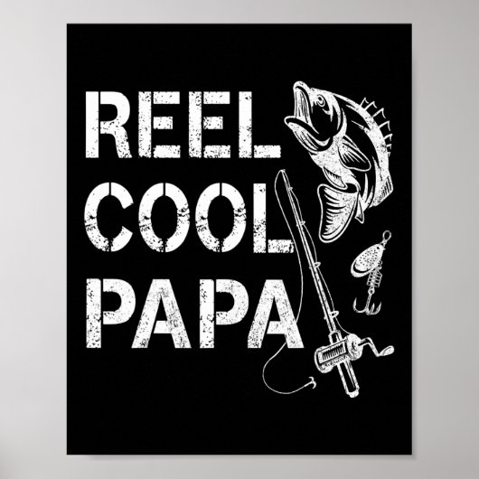 Spoel Cool Papa Visser Vader Cadeaus Vaderdag Vis Poster (Voorkant)