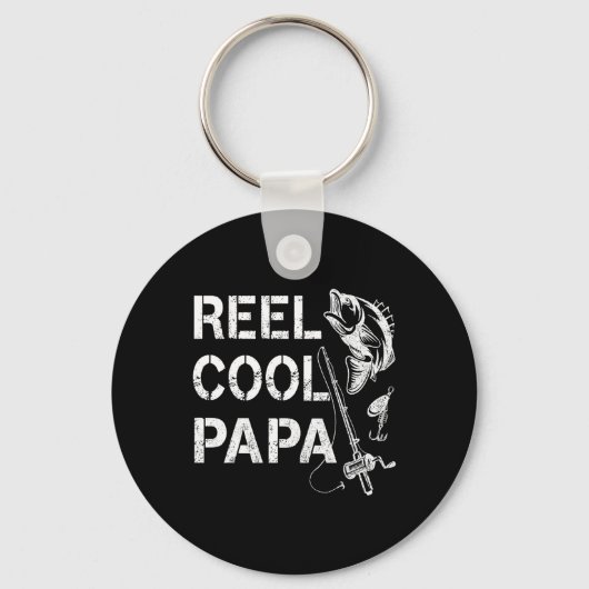 Spoel Cool Papa Visser Vader Cadeaus Vaderdag Vis Sleutelhanger (Voorkant)