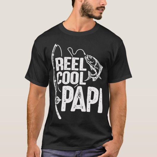 Spoel Cool Papi Grappige Visserij Opa T-shirt (Voorkant)