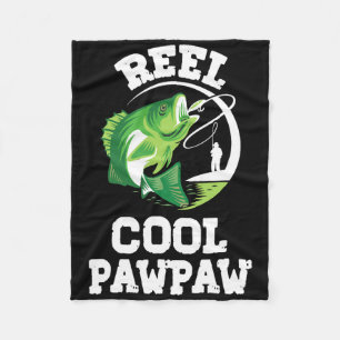 Spoel Cool Paw-paw Vissen Visser Grappig Retro Opa Fleece Deken