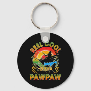 Spoel Cool Pawpaw Retro Visliefhebber Mannen Vader Sleutelhanger