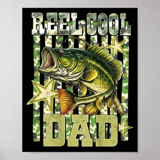 Spoel cool vader grappige vissen baars (op achterk poster (Voorkant)