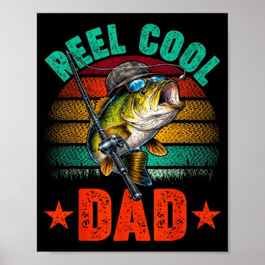 Spoel cool vader vissen papa grappige vaderdag poster (Voorkant)