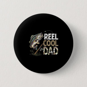 Spoel Coole Papa Vissen Vader Vaderdag Visser F Ronde Button 5,7 Cm