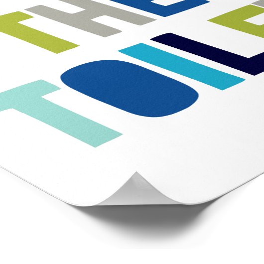 Spoel de toilet, Kinder badkamer decor Poster (Hoek)