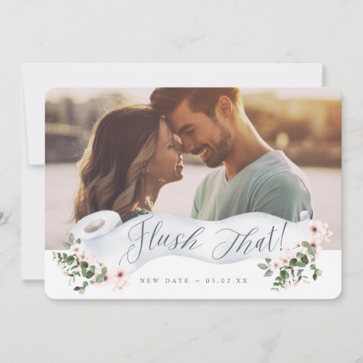 Spoel die nieuwe foto van het papieren filetpapier save the date (Voorkant)