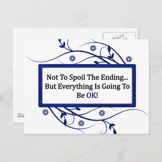 Spoel het einde briefkaart (Voorkant / Achterkant)