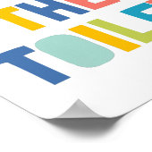 Spoel het toilet, kinderbadkamerdecor poster (Hoek)