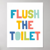 Spoel het toilet, kinderbadkamerdecor poster (Voorkant)