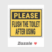 Spoel het toilet na gebruik sticker (Vel)