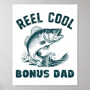 Spoel koele bonus papa vissen vintage stijl stiefv poster