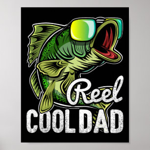 Spoel koele papa vissen Zonnebril Funny Vaderdag C Poster