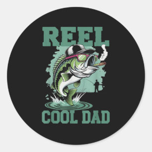 Spoel koele papa visser visser vis liefhebber Fa Ronde Sticker