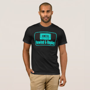 Spoel terug en speel opnieuw VHS-cassette T-shirt