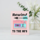 Spoel terug naar de jaren 80 briefkaart (Staand voorkant)