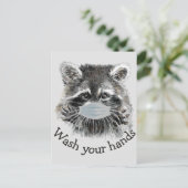 Spoel uw handen rond de pandemische griep briefkaart (Staand voorkant)