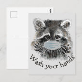 Spoel uw handen rond de pandemische griep briefkaart (Voorkant / Achterkant)