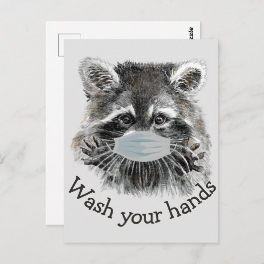 Spoel uw handen rond de pandemische griep briefkaart (Voorkant / Achterkant)