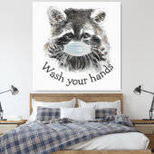 Spoel uw handen rond de pandemische griep canvas afdruk (Insitu (Slaapkamer))