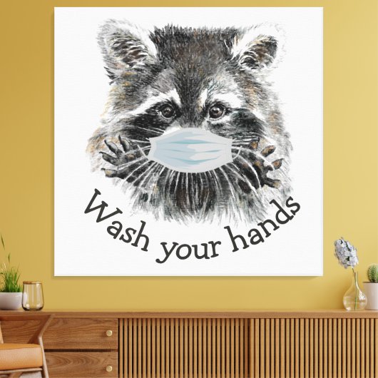 Spoel uw handen rond de pandemische griep canvas afdruk (Insitu (Woonkamer))