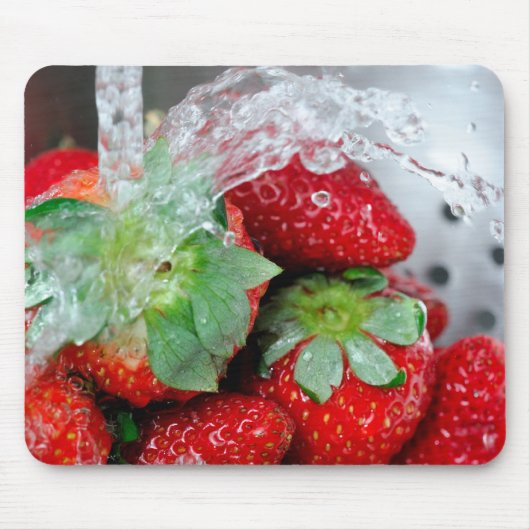 Spoelaardbei met water muismat (Voorkant)