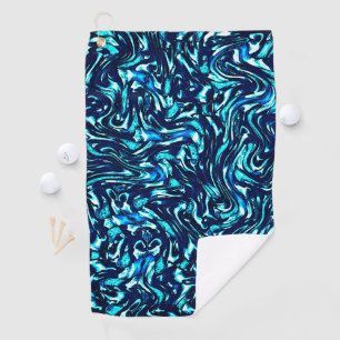 Spoelblauwe en cyaancurven golfhanddoek