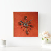 Spoelen en vorken vierkante klok (Huis)