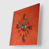 Spoelen en vorken vierkante klok (Hoek)