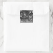 Spoelen van de riemen vierkante sticker (Tas)