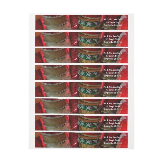 Spoelen van kerstfeestdagen, rood en goud (Vel)