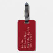 Spoelen van kerstfeestdagen, rood en goud bagagelabel (Achterkant verticaal)