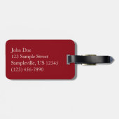 Spoelen van kerstfeestdagen, rood en goud bagagelabel (Achterkant horizontaal)