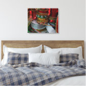 Spoelen van kerstfeestdagen, rood en goud canvas afdruk (Insitu (Slaapkamer))