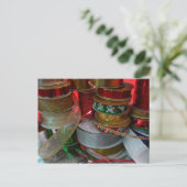 Spoelen van kerstfeestdagen, rood en goud feestdagenkaart (Staand voorkant)