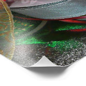 Spoelen van kerstfeestdagen, rood en goud foto afdruk (Hoek)