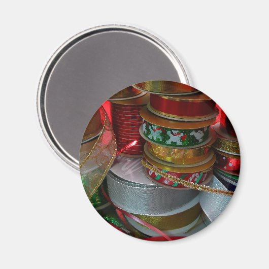 Spoelen van kerstfeestdagen, rood en goud magneet (Voorkant / Achterkant)