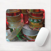 Spoelen van kerstfeestdagen, rood en goud muismat (Met muis)