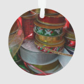 Spoelen van kerstfeestdagen, rood en goud ornament (achterkant)