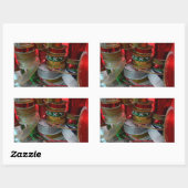 Spoelen van kerstfeestdagen, rood en goud rechthoekige sticker (Vel)