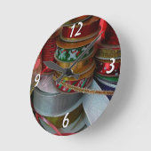 Spoelen van kerstfeestdagen, rood en goud ronde klok (Hoek)