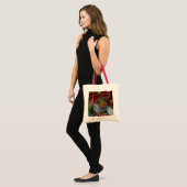 Spoelen van kerstfeestdagen, rood en goud tote bag (Voorkant (model))