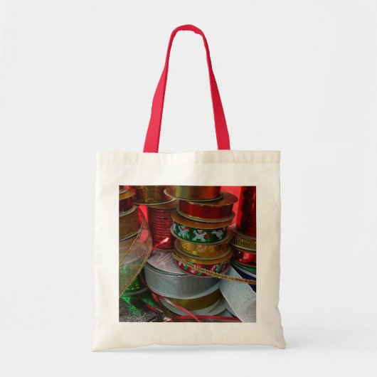 Spoelen van kerstfeestdagen, rood en goud tote bag (Voorkant)