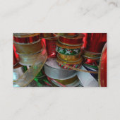 Spoelen van kerstfeestdagen, rood en goud visitekaartje (Achterkant)