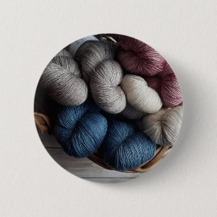 Spoelen van kraftgarens in mandje ronde button 5,7 cm