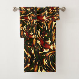 Spoelroodbruine en gele krommen bad handdoek